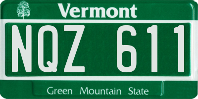 VT license plate NQZ611