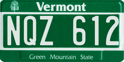 VT license plate NQZ612