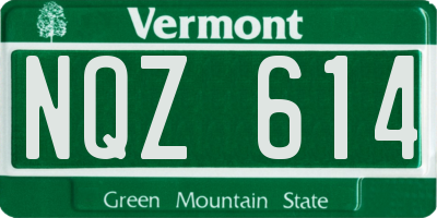 VT license plate NQZ614