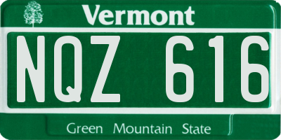 VT license plate NQZ616