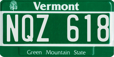 VT license plate NQZ618