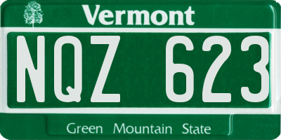 VT license plate NQZ623