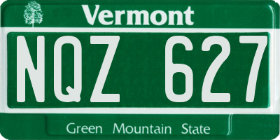 VT license plate NQZ627