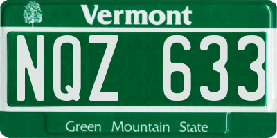 VT license plate NQZ633