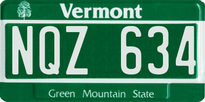 VT license plate NQZ634