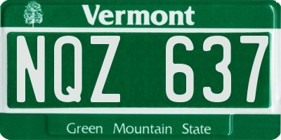 VT license plate NQZ637