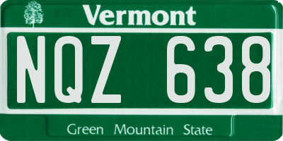 VT license plate NQZ638