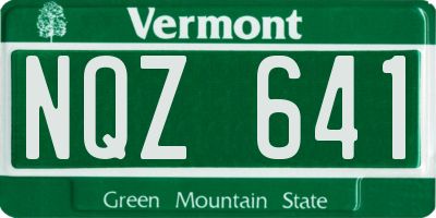 VT license plate NQZ641