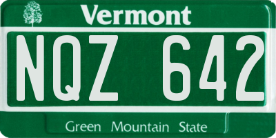 VT license plate NQZ642