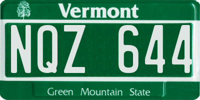 VT license plate NQZ644