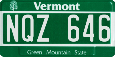 VT license plate NQZ646