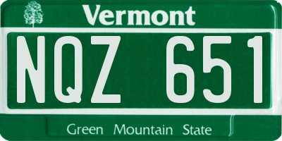 VT license plate NQZ651