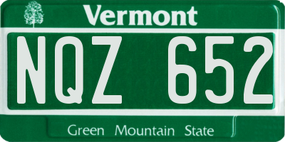 VT license plate NQZ652
