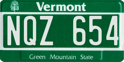 VT license plate NQZ654