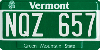 VT license plate NQZ657