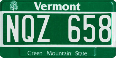 VT license plate NQZ658