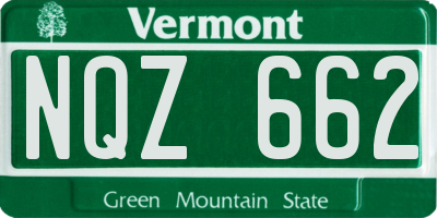 VT license plate NQZ662