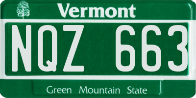 VT license plate NQZ663