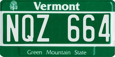 VT license plate NQZ664
