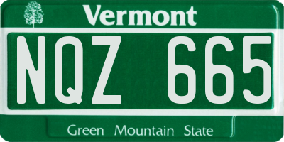 VT license plate NQZ665