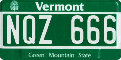VT license plate NQZ666
