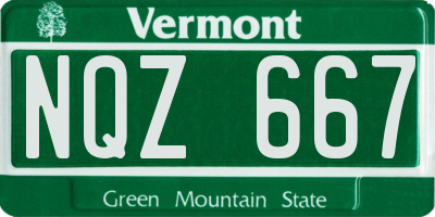 VT license plate NQZ667