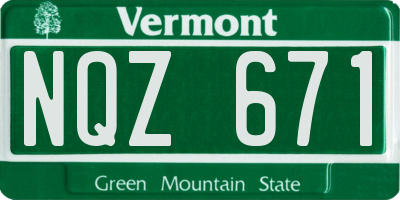 VT license plate NQZ671