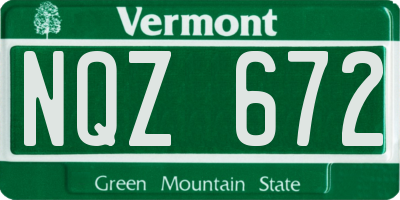 VT license plate NQZ672