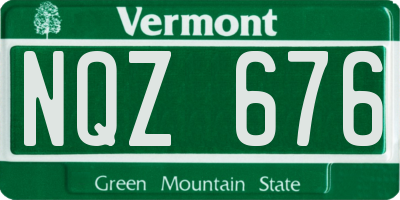 VT license plate NQZ676