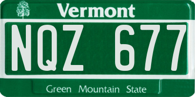 VT license plate NQZ677