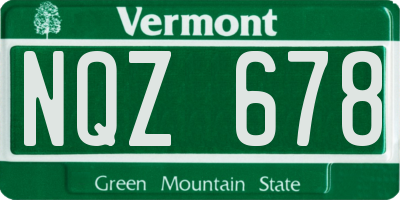 VT license plate NQZ678
