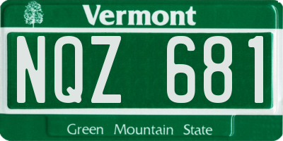 VT license plate NQZ681