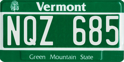 VT license plate NQZ685