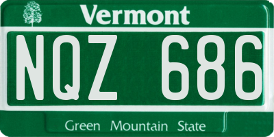 VT license plate NQZ686