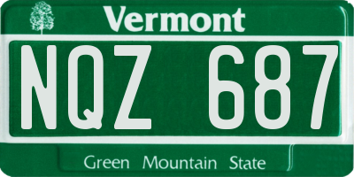 VT license plate NQZ687