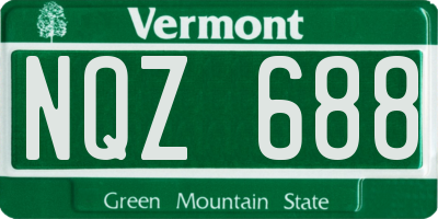 VT license plate NQZ688