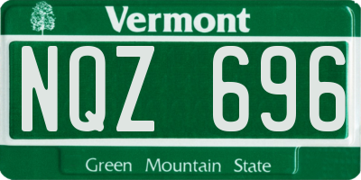VT license plate NQZ696