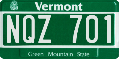 VT license plate NQZ701