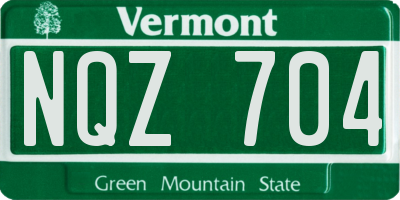 VT license plate NQZ704