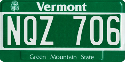 VT license plate NQZ706