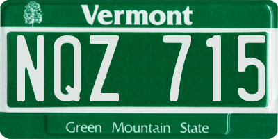 VT license plate NQZ715
