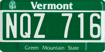 VT license plate NQZ716