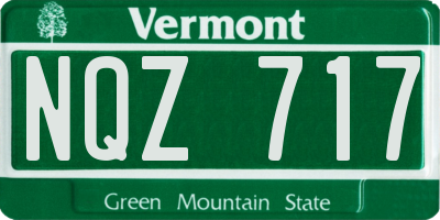 VT license plate NQZ717