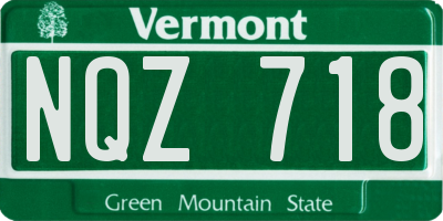 VT license plate NQZ718