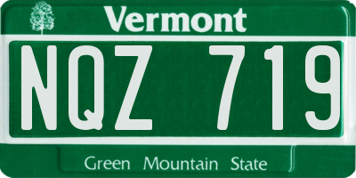 VT license plate NQZ719