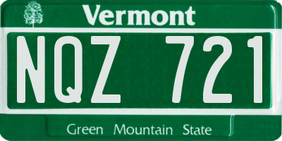 VT license plate NQZ721