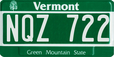 VT license plate NQZ722