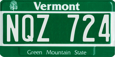 VT license plate NQZ724