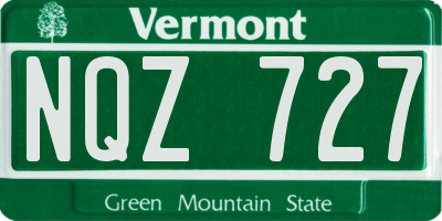 VT license plate NQZ727
