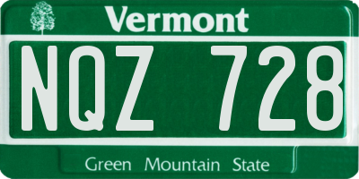 VT license plate NQZ728